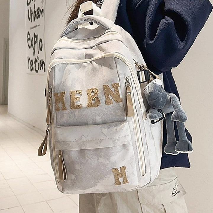 Trendy Letter-Embroidered Backpack