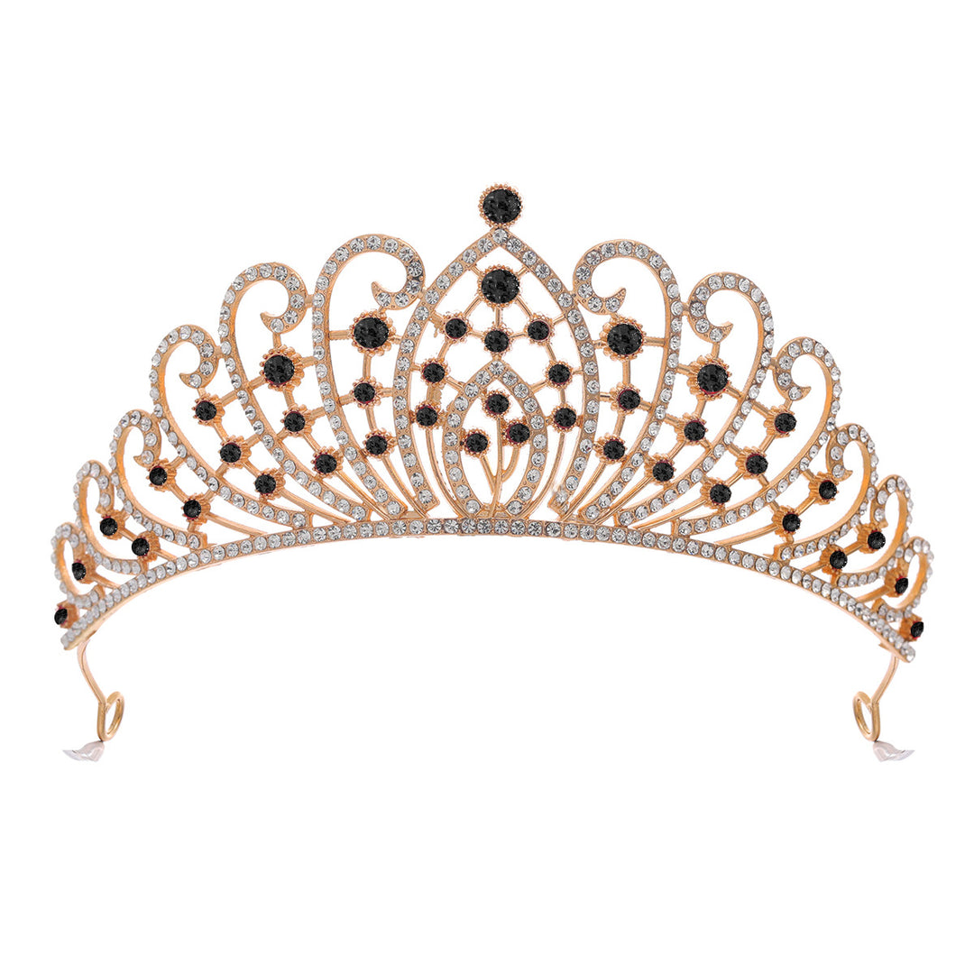 Ladies Elegant Rhinestone Tiara with Floral Details Bowlift