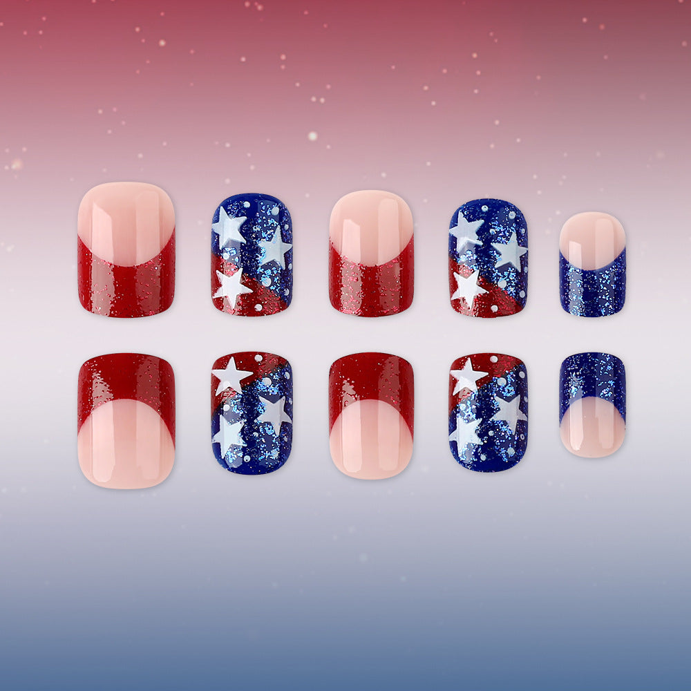Seasonal Glitter Star Press-On Nails Bowlift