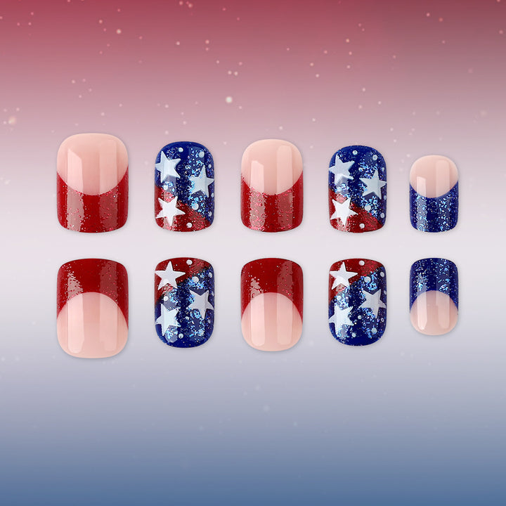 Seasonal Glitter Star Press-On Nails Bowlift
