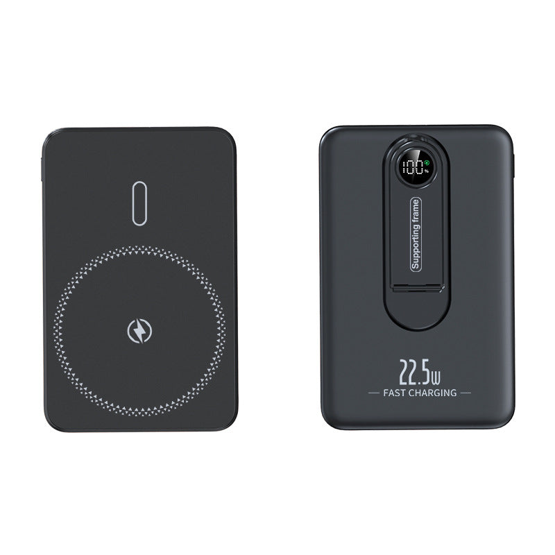 Portable Qi charging power bank with integrated fast charging function and digital display Bowlift