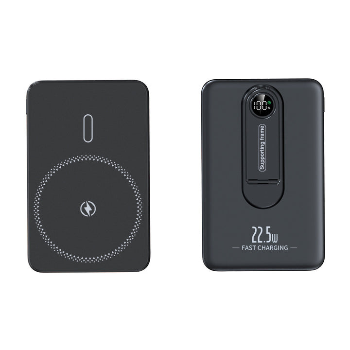 Portable Qi charging power bank with integrated fast charging function and digital display Bowlift