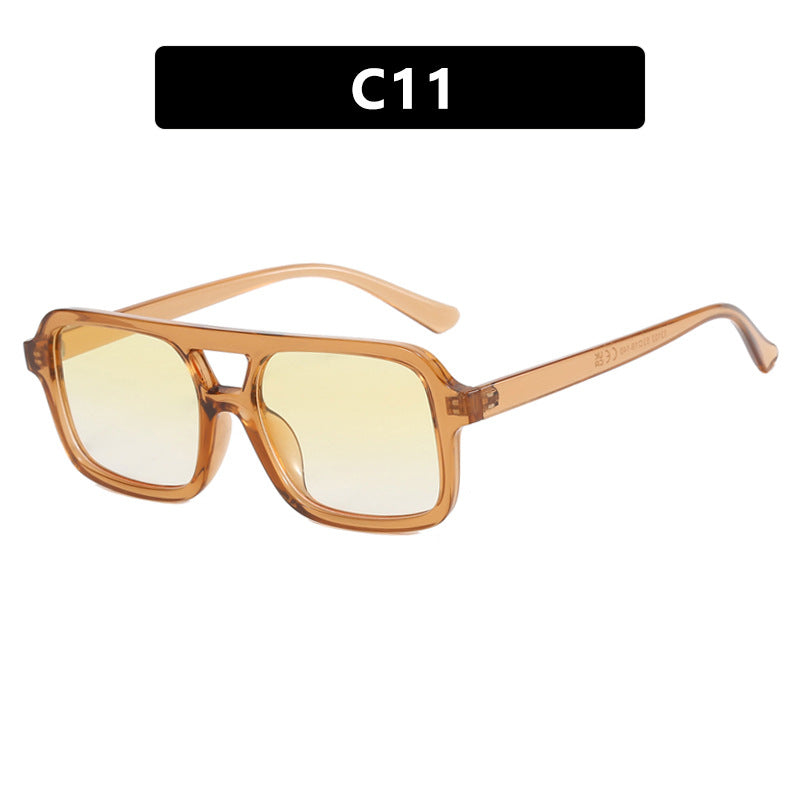 Women's modern square sunglasses with protective UV filter and transparent frame Bowlift