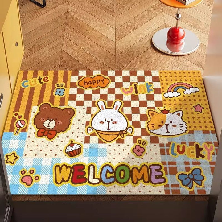 Playful Cartoon-Themed Welcome Mat