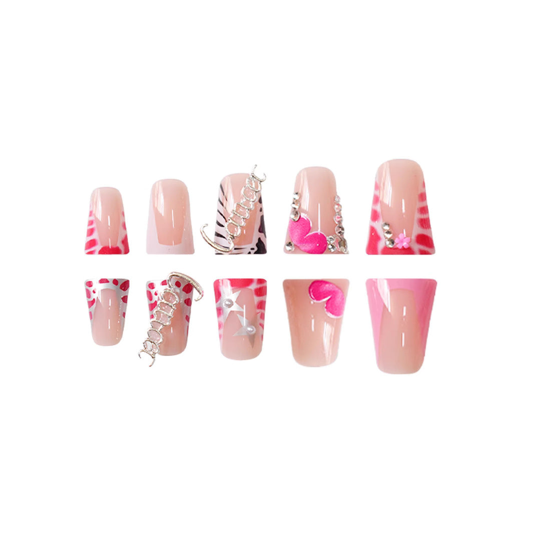 Artistic 3D Decorative Press-On Nail Art Bowlift