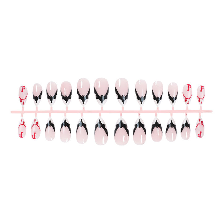 Artistic Press-On Nail Set with Unique Graphic Designs Bowlift