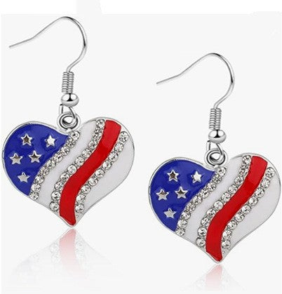 Ladies playful star earrings with crystal embellishment and hook closure Bowlift