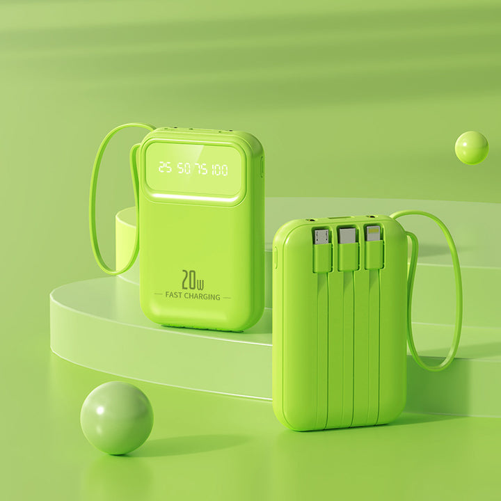 Compact power bank with integrated fast charging ports Bowlift