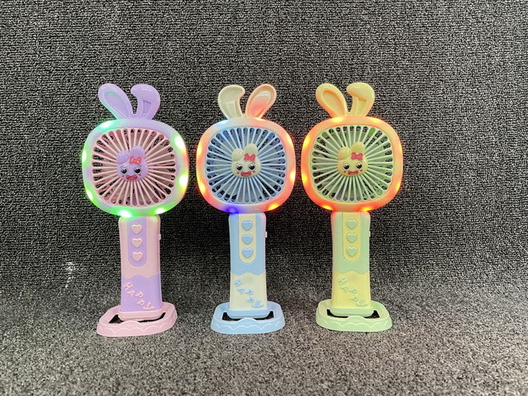 Unisex Portable Hand Fan with Cute Bunny Design Bowlift