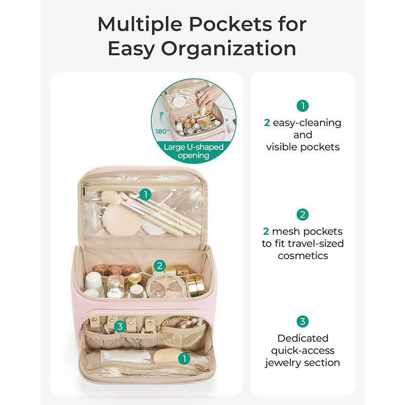 Multifunctional Cosmetic Organizer Bag with Removable Hanging System Bowlift