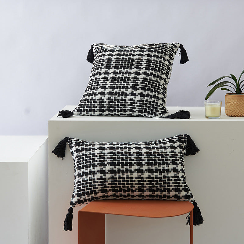Textured Geometric Patterned Cushion
