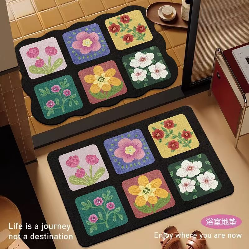 Floral Patchwork Bath Mat