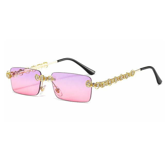 Women's designer sunglasses with sparkling frame and rectangular lenses Bowlift