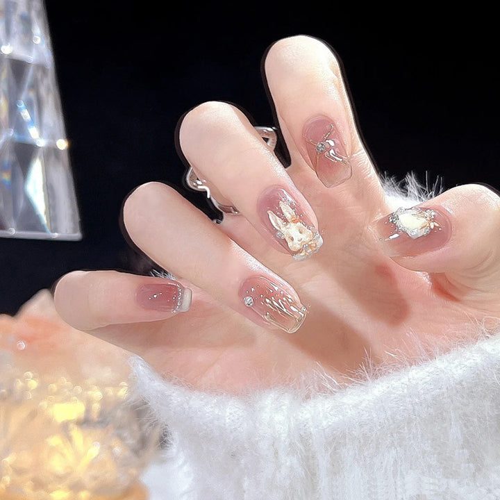 Themed Nail Art Press-On Nails with Cute Character and Bow Designs Bowlift