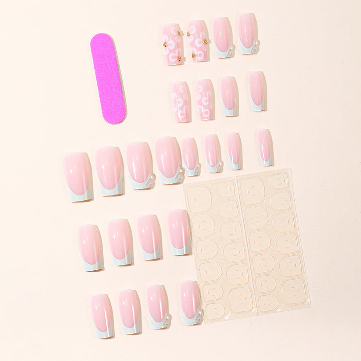 Floral Art Acrylic Nail Extensions Bowlift