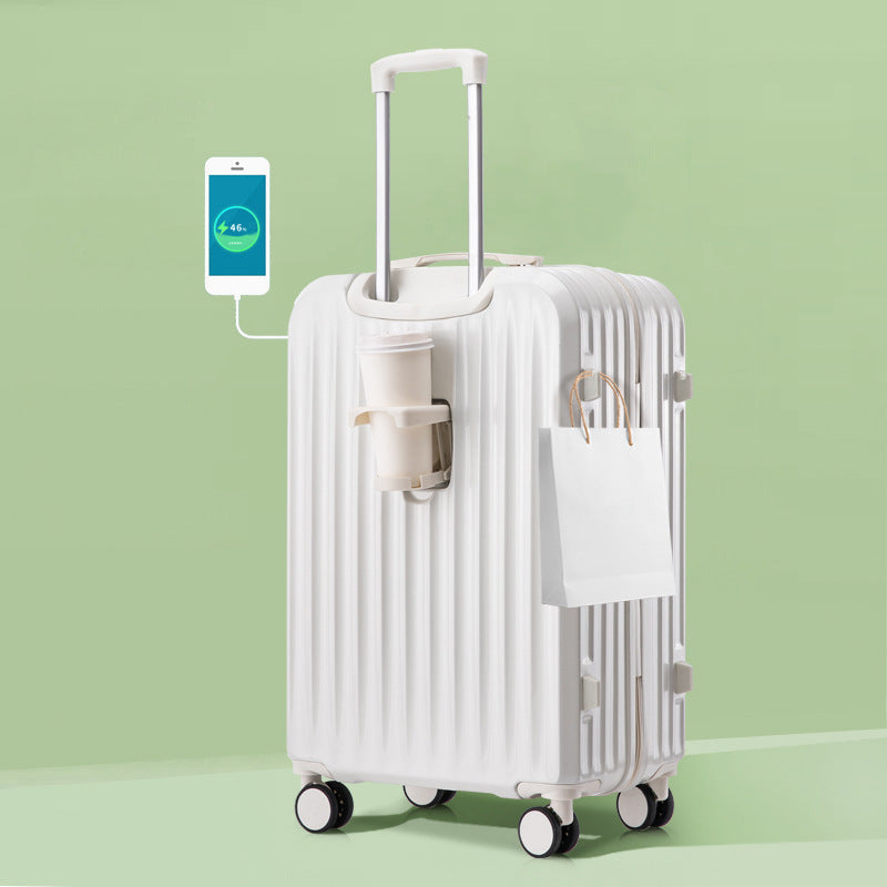 Unisex Smart Charging Hard-Shell Travel Suitcase Bowlift