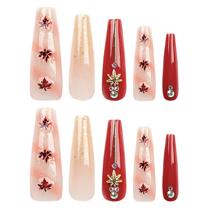 Artistic Nail Extensions with Autumn Motifs Bowlift