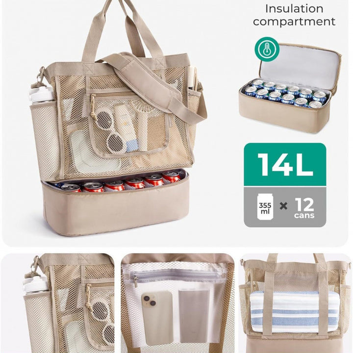 Multifunctional cooler bag with mesh outer pockets Bowlift