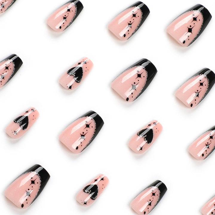 Artful Nail Extensions with Elegant Glitter Details Bowlift