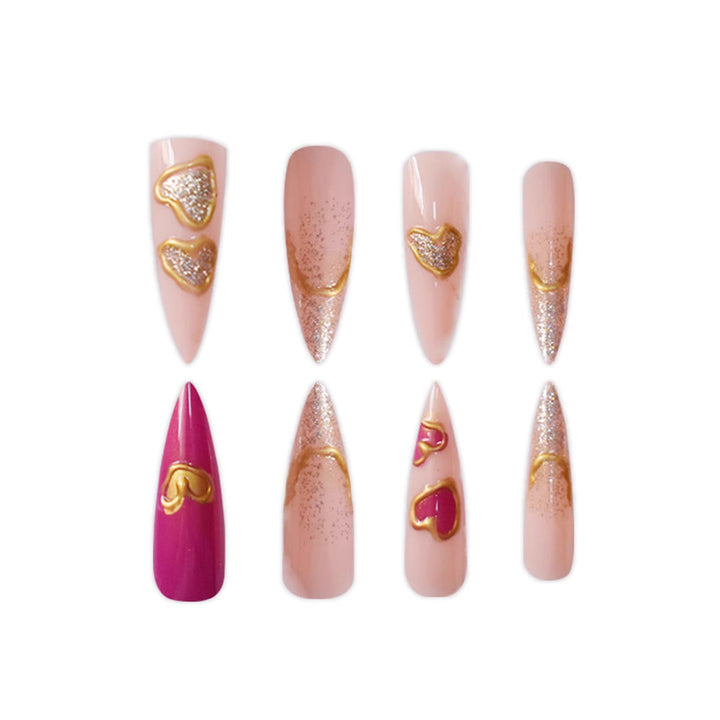 Heart-Shaped Decorative Press-On Nails Bowlift