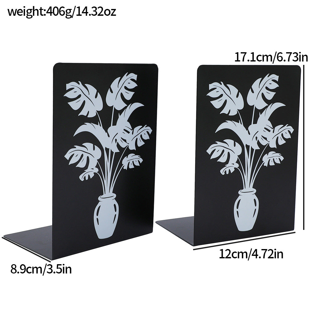 Decorative Leaf-Themed Bookends