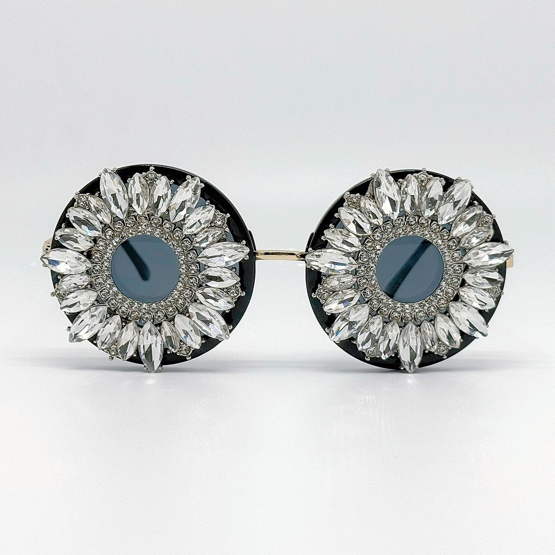 Ladies Glamorous Sunglasses with Floral Crystal Frame Bowlift