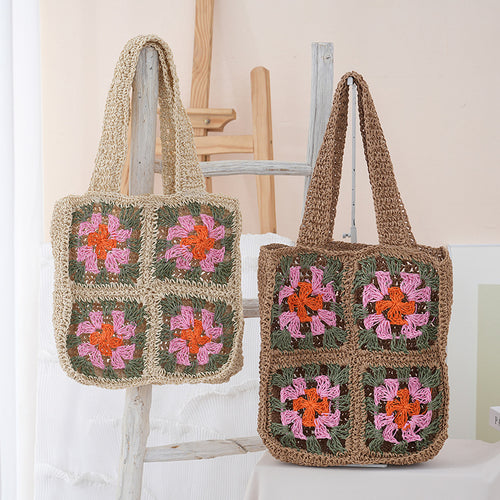Handcrafted crochet bag with floral patterns Bowlift