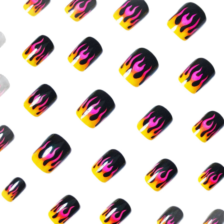 Creative Art Nails with Flame Design Bowlift