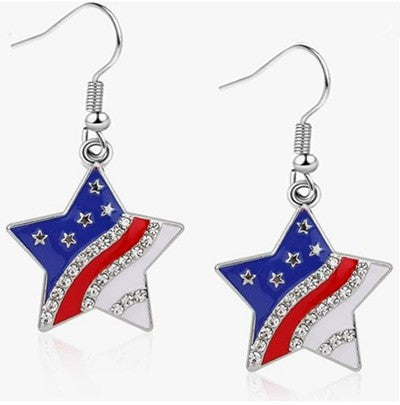Ladies' statement star earrings with crystal embellishment and enamel coating Bowlift