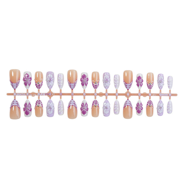 Elegant Floral Design Press-On Nails Set Bowlift
