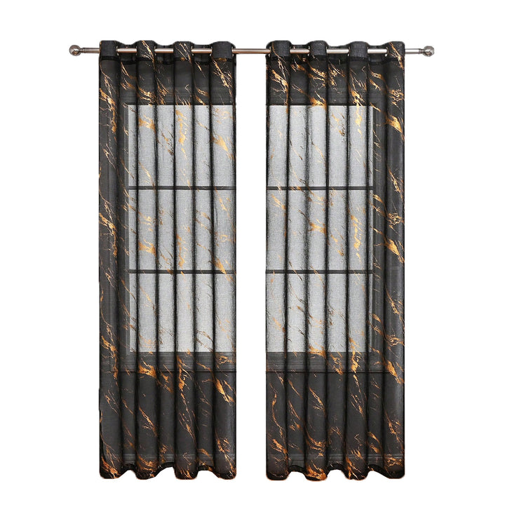 Elegant Marble Print Sheer Window Curtain