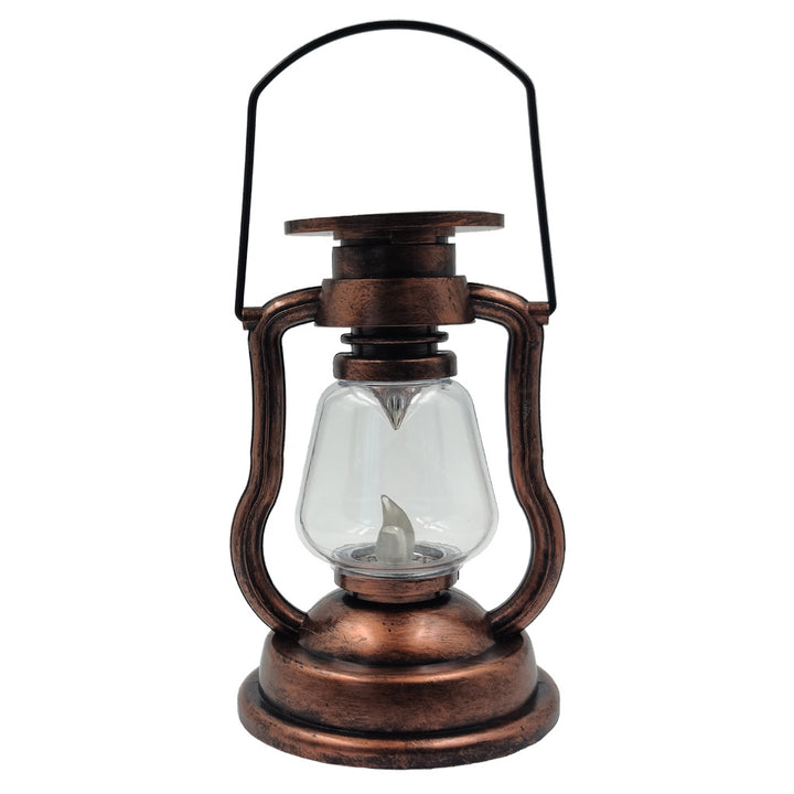 Antique-Style LED Hurricane Lantern With Flickering Flame Effect Glass Globe And Hanging Handle Portable Decorative Lamp Bowlift