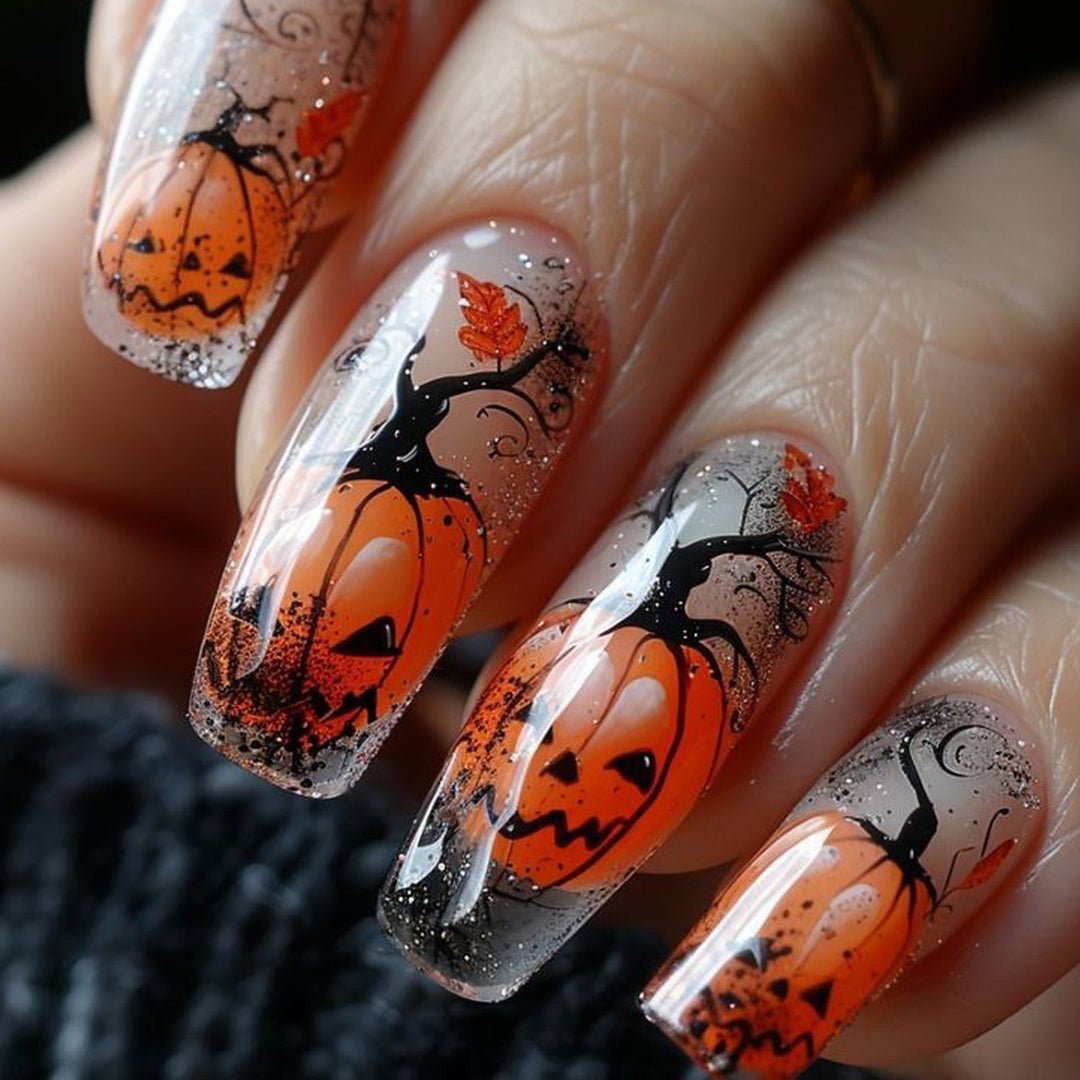 Artifical nails with Creative Halloween design Bowlift