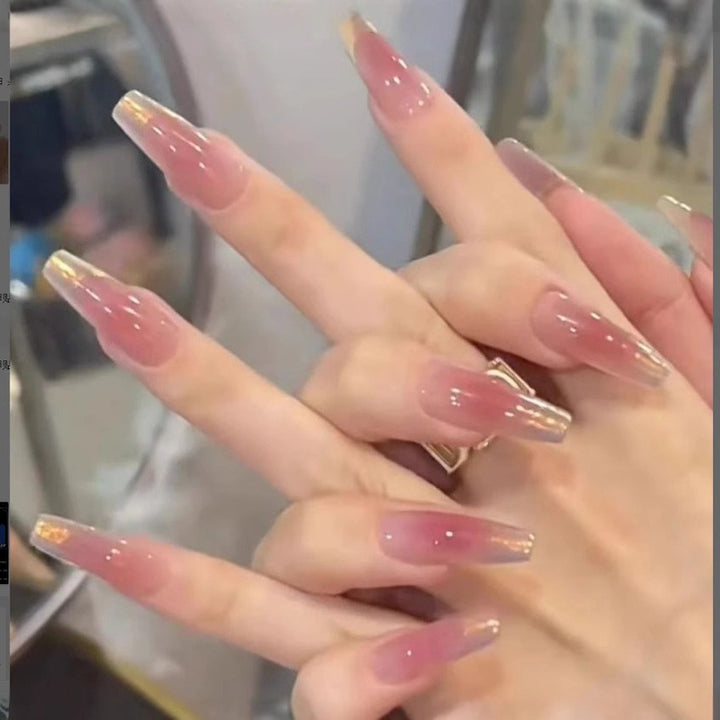 Ombre Long Acrylic Press-On Nails Bowlift