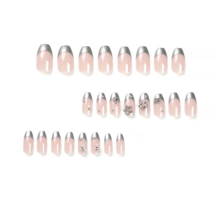 Glamorous acrylic nails with sparkling star design Bowlift
