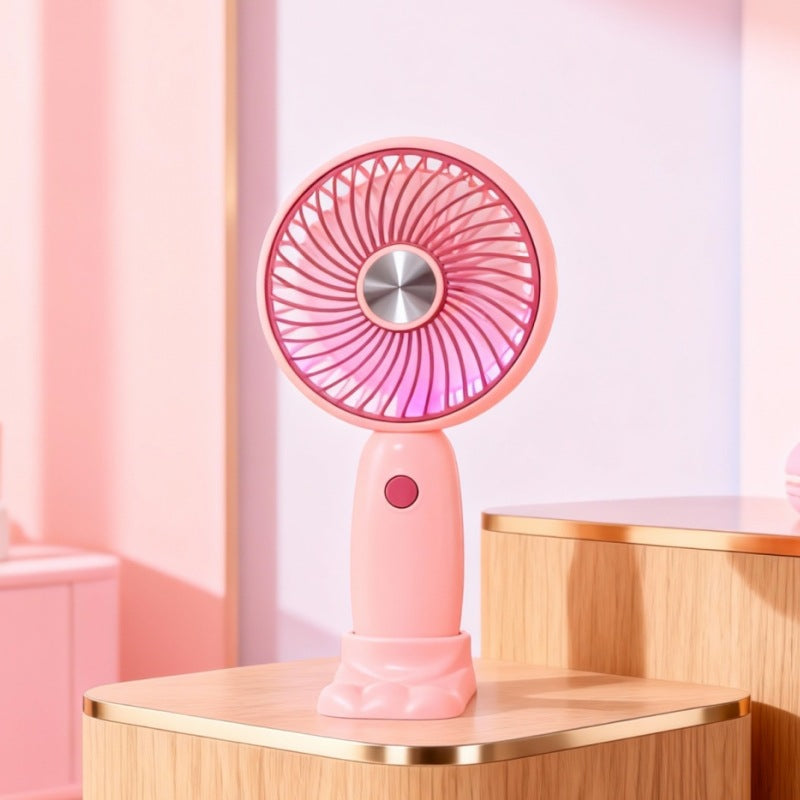 Women Portable Table Fan with LED Lighting and Ergonomic Design Bowlift