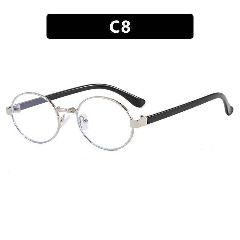 Women's round glasses with elegant metal frame and adjustable nose pads Bowlift