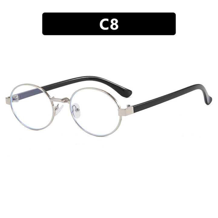 Women's round glasses with elegant metal frame and adjustable nose pads Bowlift