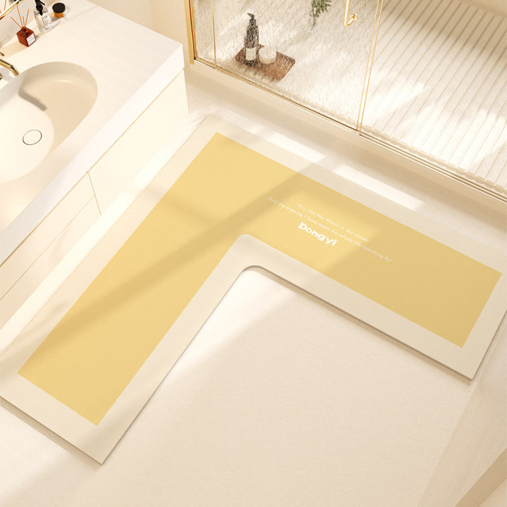 L-Shaped Soft Bath Mat Bowlift