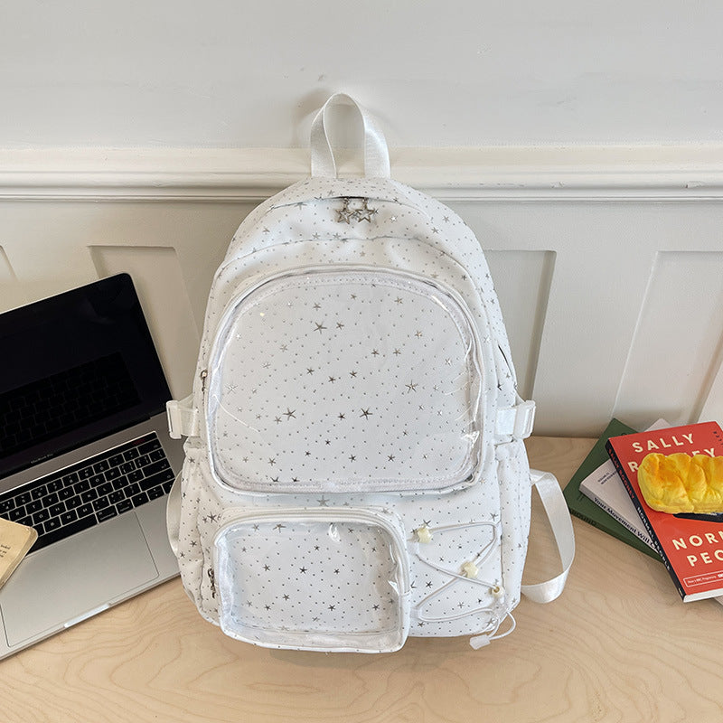 Cosmic-Themed Multi-Pocket Backpack