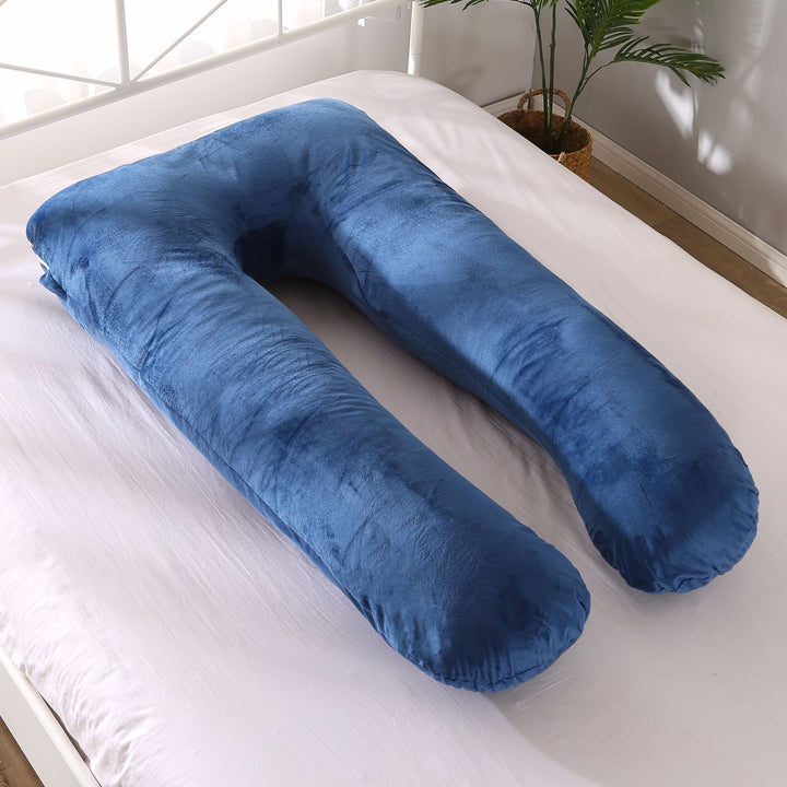 full-body U-shaped pregnancy support pillow with ergonomic lumbar and hip contour and removable breathable cover Bowlift