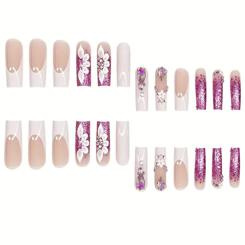 Glamorous Decorative Acrylic Press-On Nails Bowlift