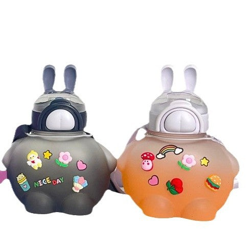 Women's creative drinking bottle with animal ears and colorful stickers Bowlift