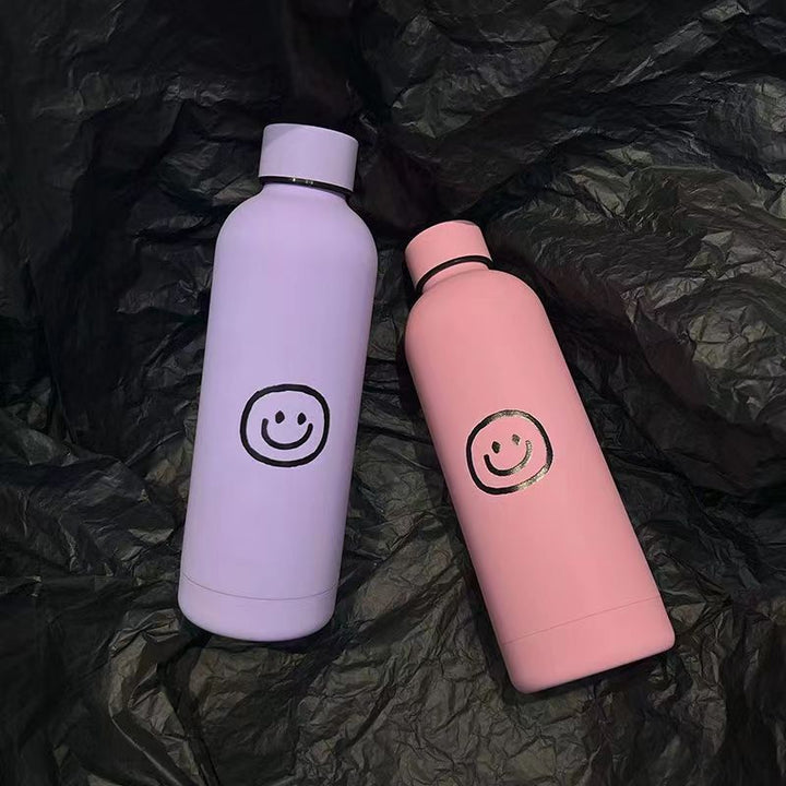 Ladies Insulated Drinking Bottle with Cheerful Smile Motif Bowlift