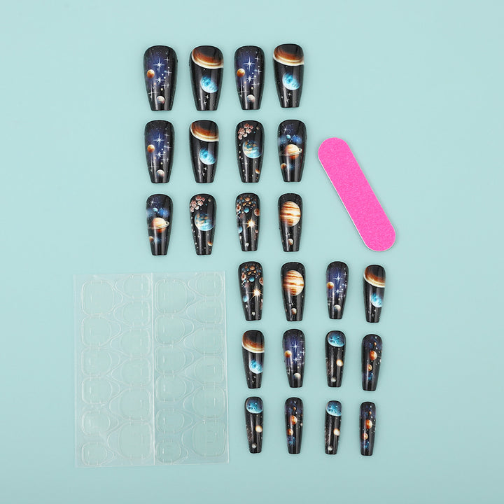 Artificial nails with galactic motifs Bowlift