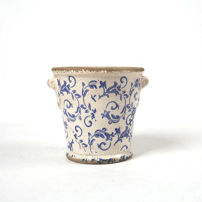 Decorative flower pot with floral embellishments Bowlift