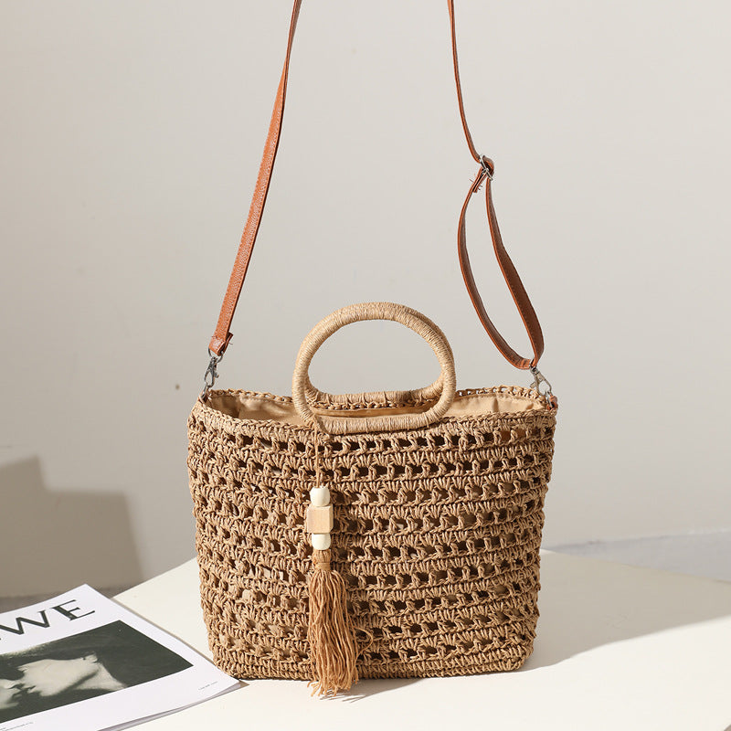Handbag Made of Crocheted Natural Material Bowlift