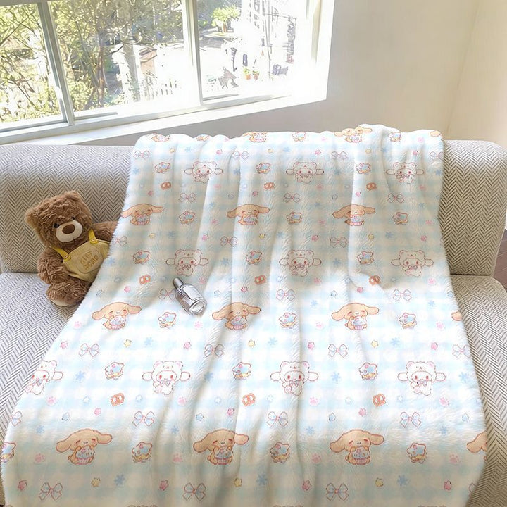 Plush Cartoon-Themed Fleece Blanket