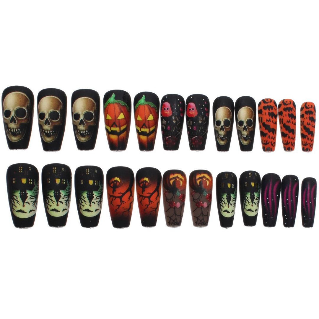 Acrylic nail set with creepy Halloween motif Bowlift