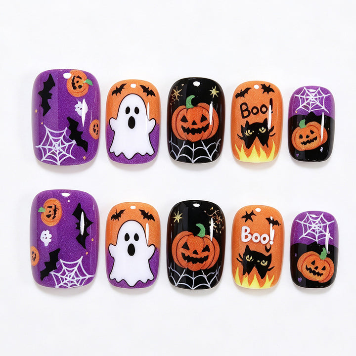Halloween-Themed Decorative Press-On Nail Art Bowlift